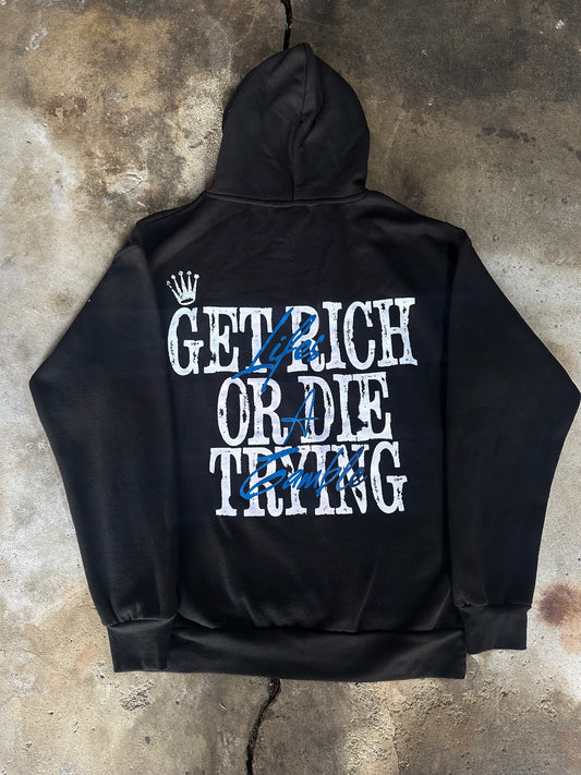 L8G - Black Hoodie (Blue)
